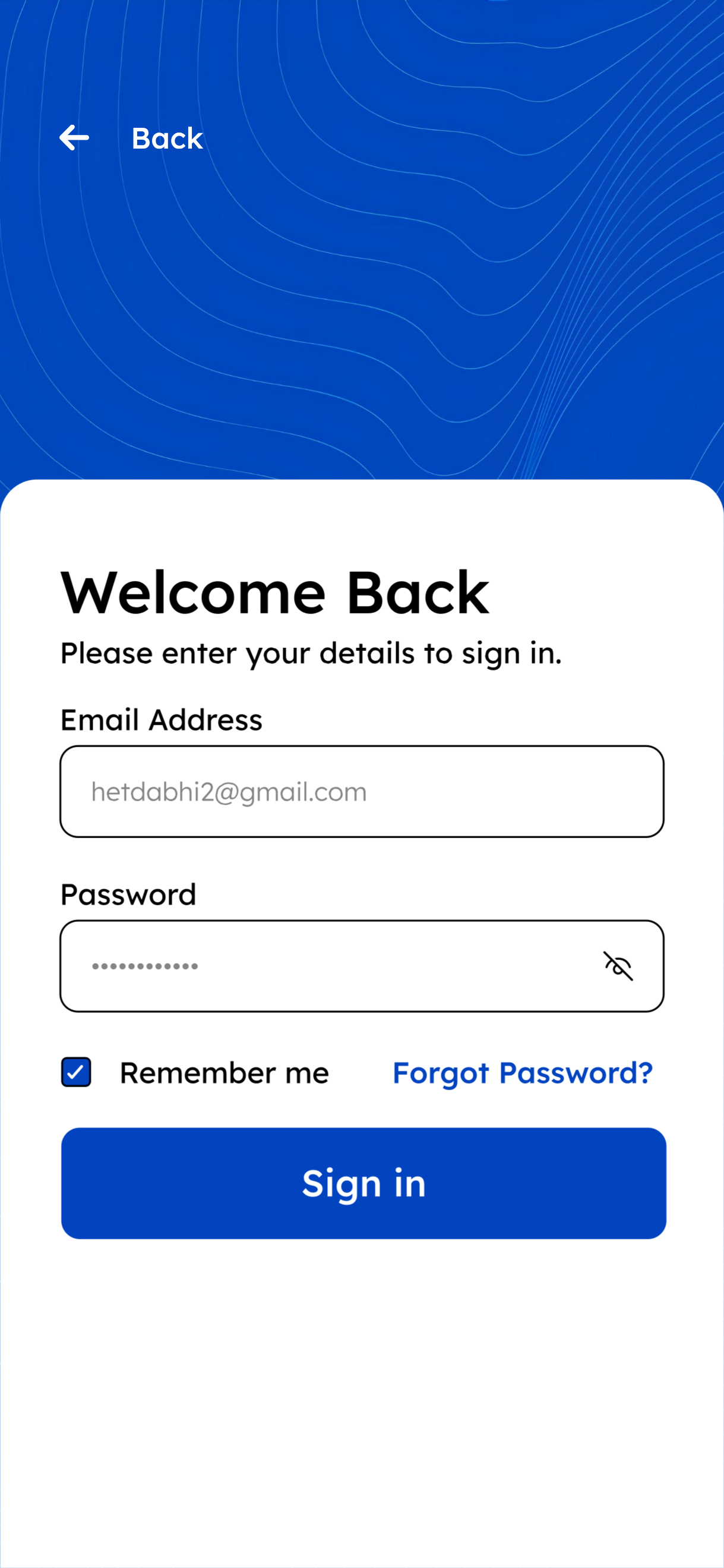 Login — Filled State